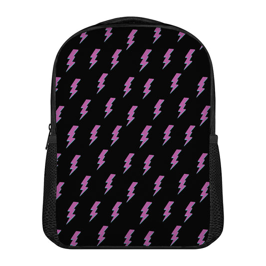 Purple And Teal Lightning Pattern Print Casual Backpack