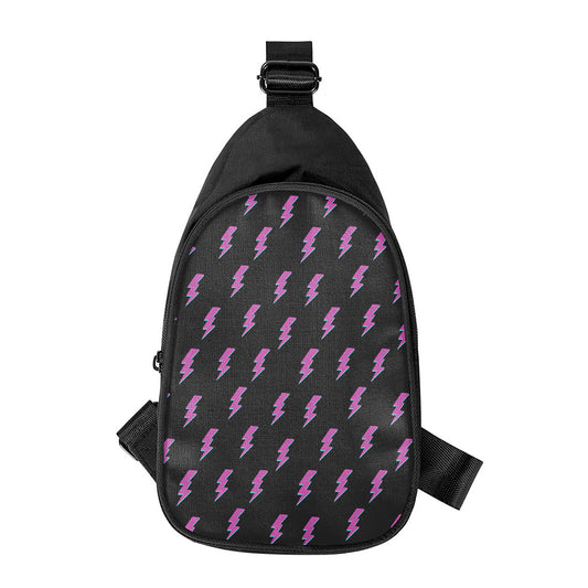 Purple And Teal Lightning Pattern Print Chest Bag