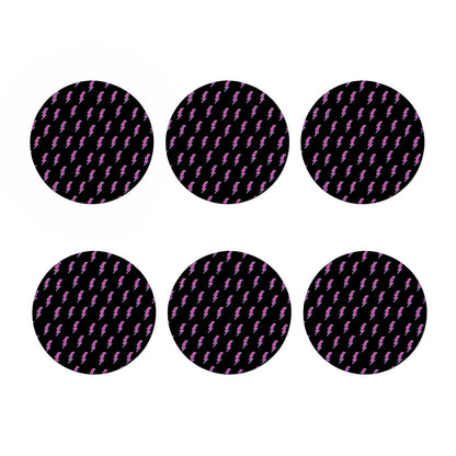 Purple And Teal Lightning Pattern Print Coaster Set