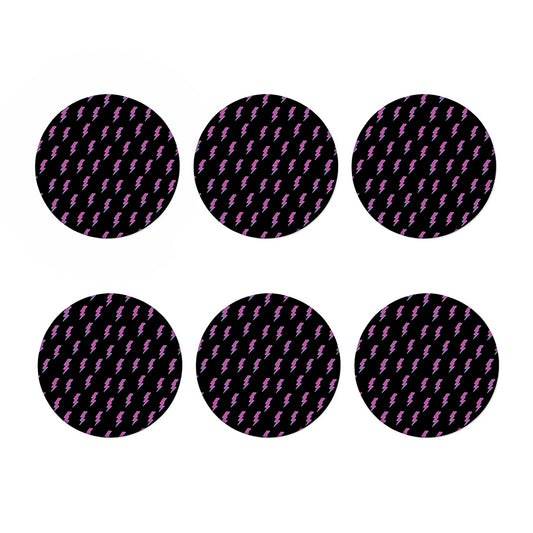 Purple And Teal Lightning Pattern Print Coaster Set