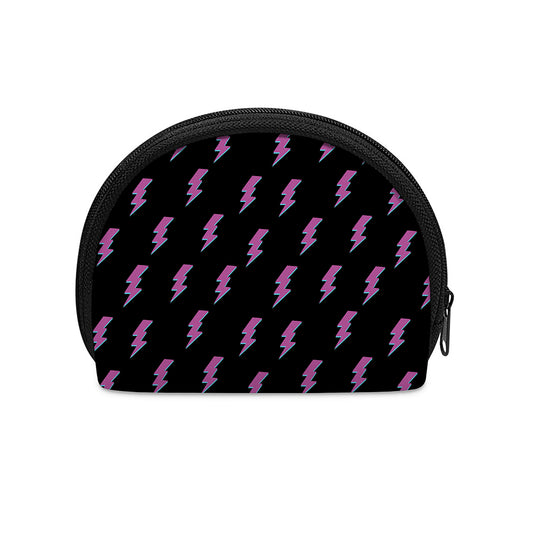 Purple And Teal Lightning Pattern Print Coin Purse