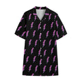Purple And Teal Lightning Pattern Print Cotton Hawaiian Shirt