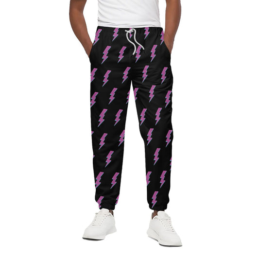 Purple And Teal Lightning Pattern Print Cotton Pants