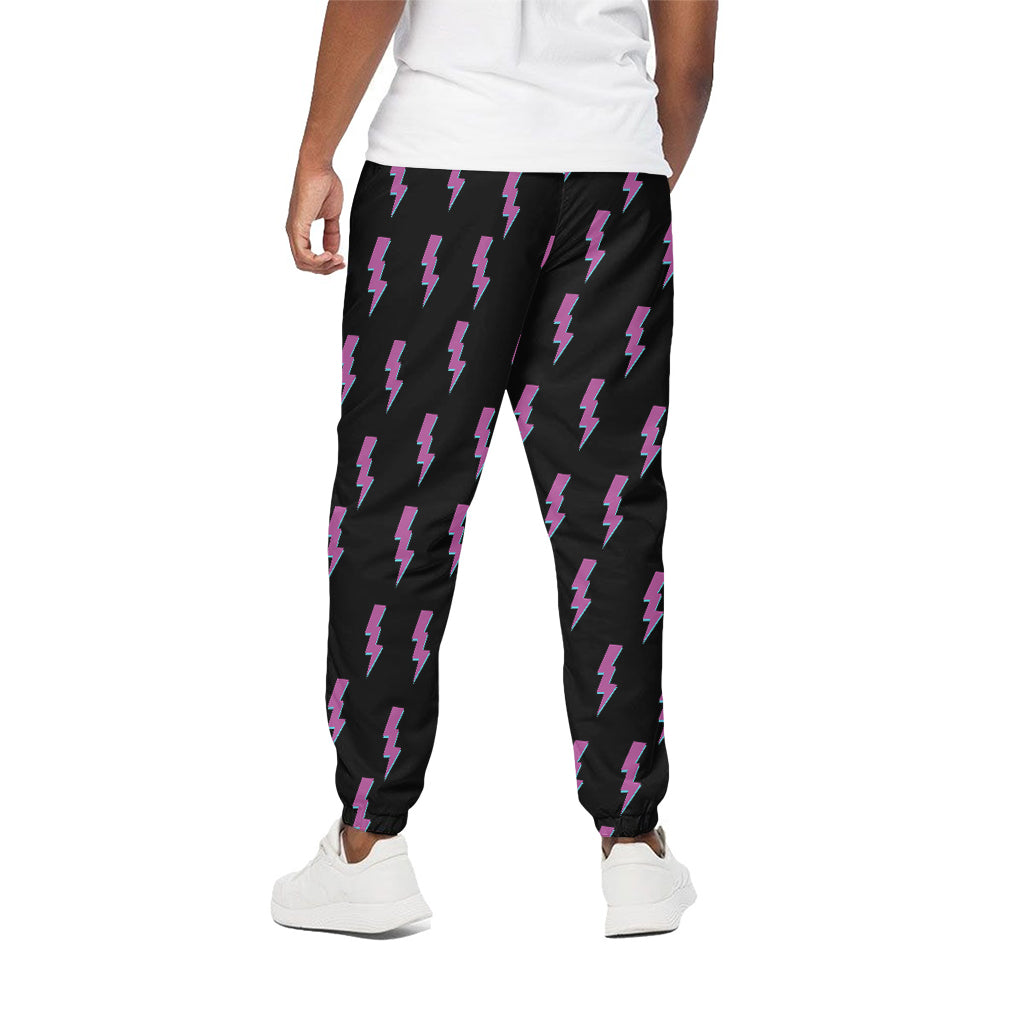 Purple And Teal Lightning Pattern Print Cotton Pants