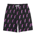 Purple And Teal Lightning Pattern Print Cotton Shorts