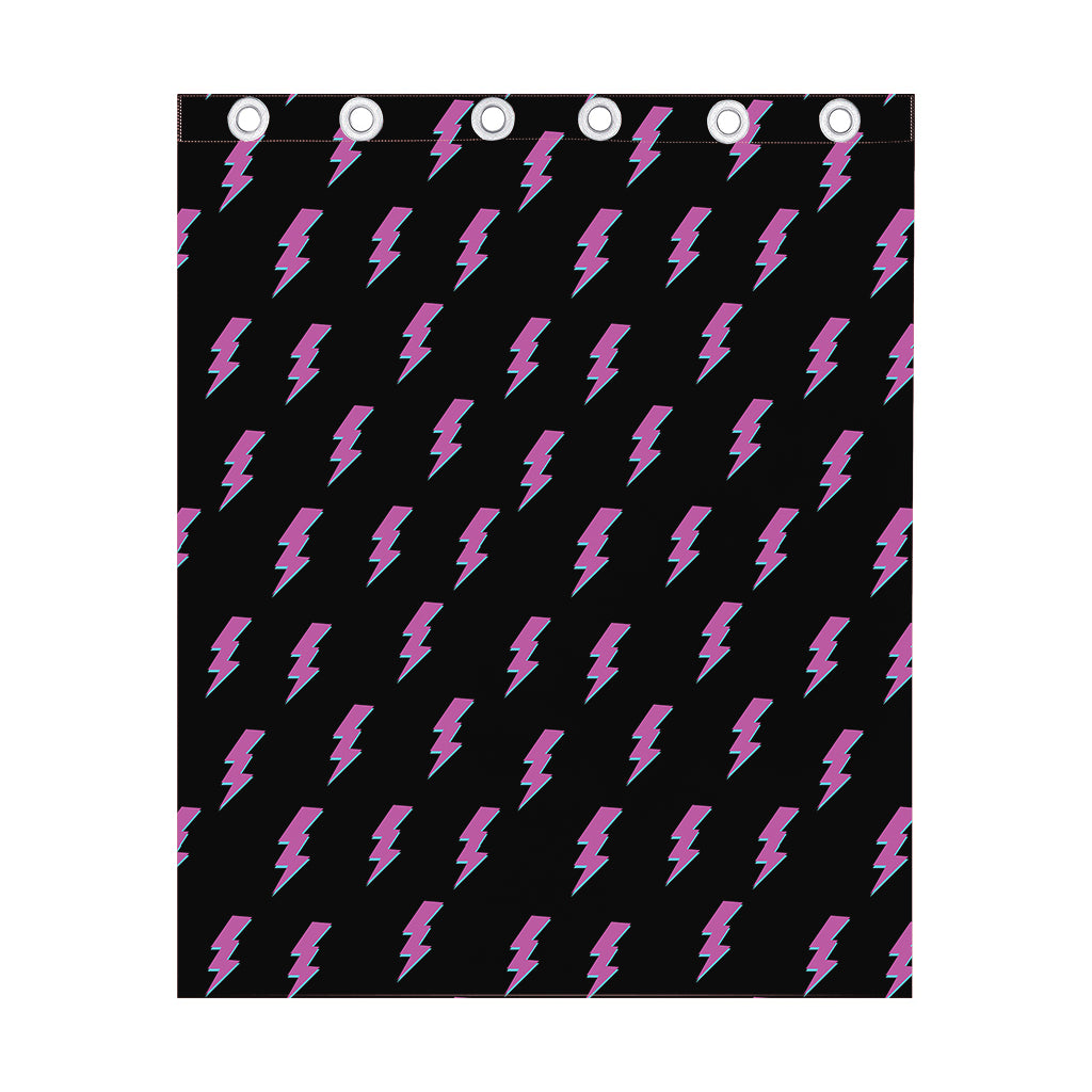 Purple And Teal Lightning Pattern Print Curtain