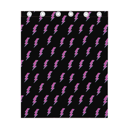 Purple And Teal Lightning Pattern Print Curtain