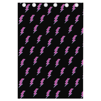 Purple And Teal Lightning Pattern Print Curtain