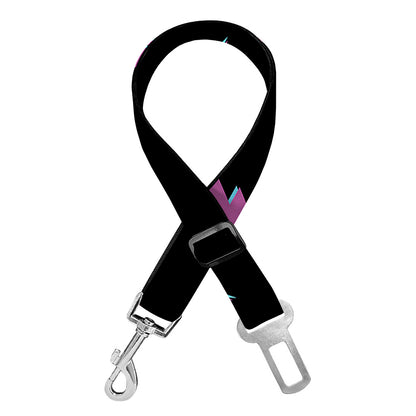 Purple And Teal Lightning Pattern Print Dog Seat Belt