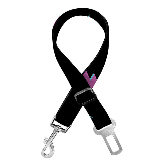 Purple And Teal Lightning Pattern Print Dog Seat Belt