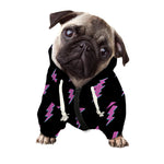 Purple And Teal Lightning Pattern Print Dog Zip Up Hoodie
