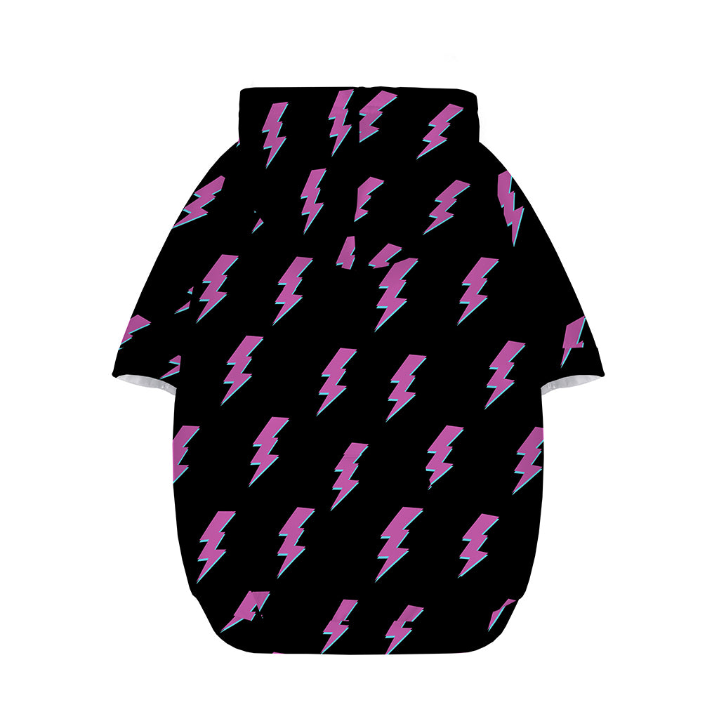 Purple And Teal Lightning Pattern Print Dog Zip Up Hoodie