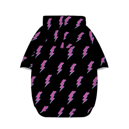 Purple And Teal Lightning Pattern Print Dog Zip Up Hoodie