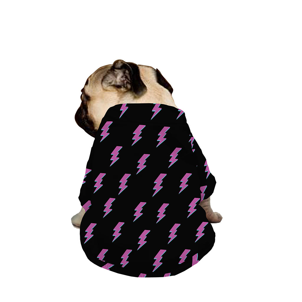 Purple And Teal Lightning Pattern Print Dog Zip Up Jacket