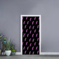 Purple And Teal Lightning Pattern Print Door Sticker