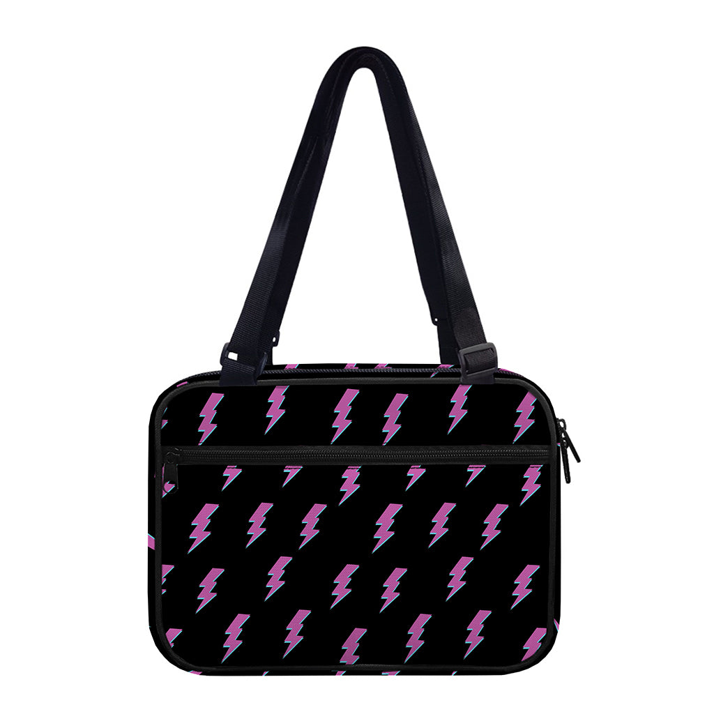 Purple And Teal Lightning Pattern Print Double Strap Bible Bag