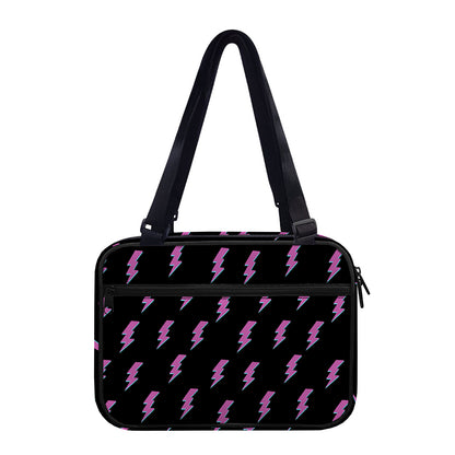 Purple And Teal Lightning Pattern Print Double Strap Bible Bag