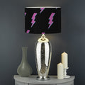 Purple And Teal Lightning Pattern Print Drum Lamp Shade