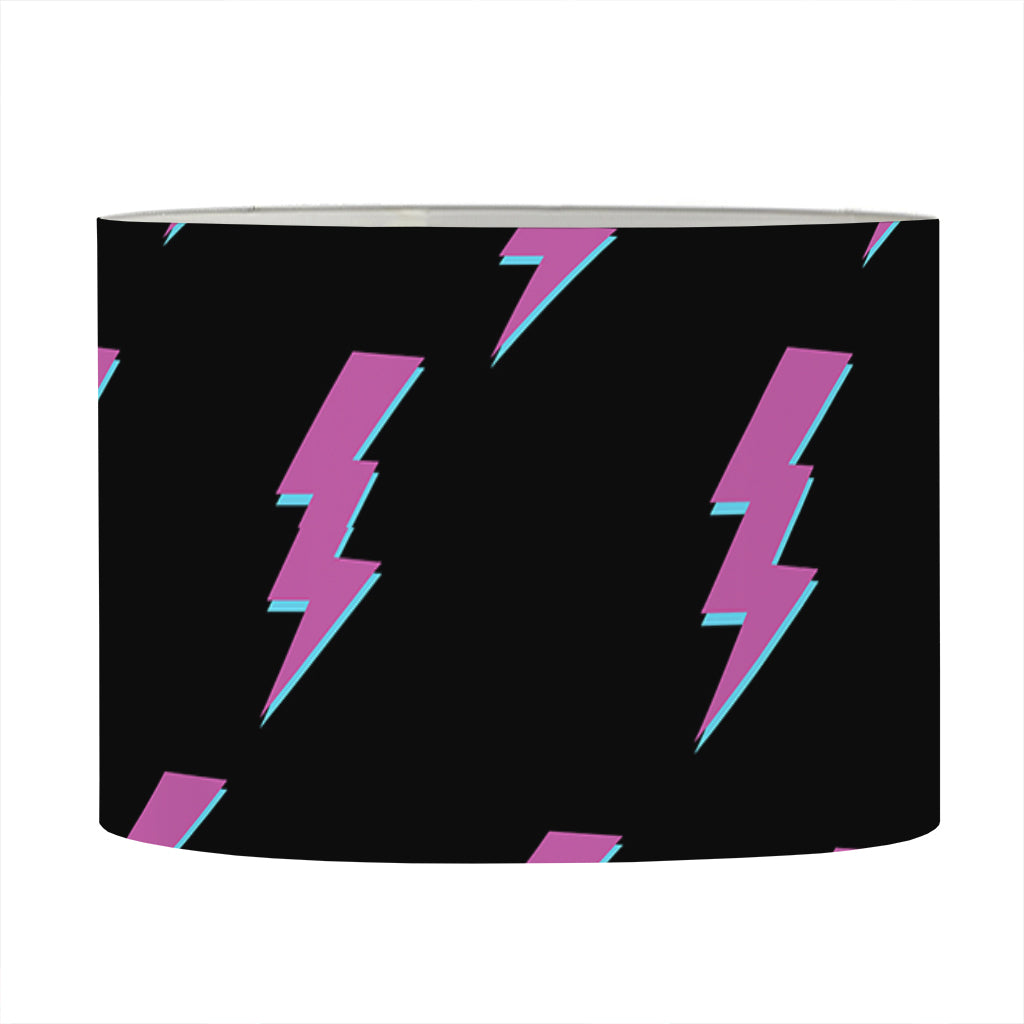 Purple And Teal Lightning Pattern Print Drum Lamp Shade