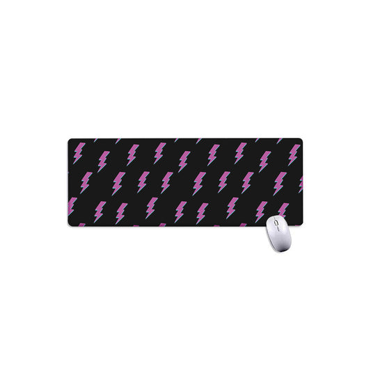 Purple And Teal Lightning Pattern Print Extended Mouse Pad