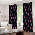 Purple And Teal Lightning Pattern Print Extra Wide Grommet Curtains