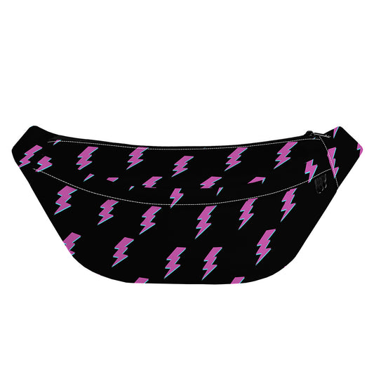 Purple And Teal Lightning Pattern Print Fanny Pack