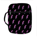 Purple And Teal Lightning Pattern Print Front Pocket Bible Bag