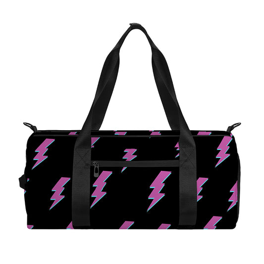 Purple And Teal Lightning Pattern Print Gym Bag