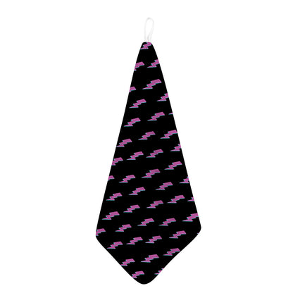 Purple And Teal Lightning Pattern Print Hand Towel