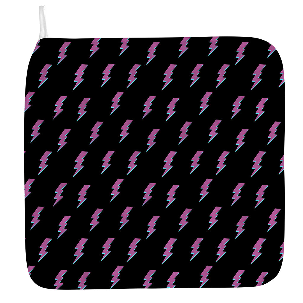 Purple And Teal Lightning Pattern Print Hand Towel