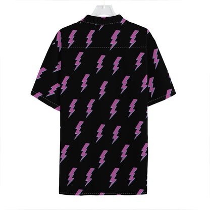 Purple And Teal Lightning Pattern Print Hawaiian Shirt