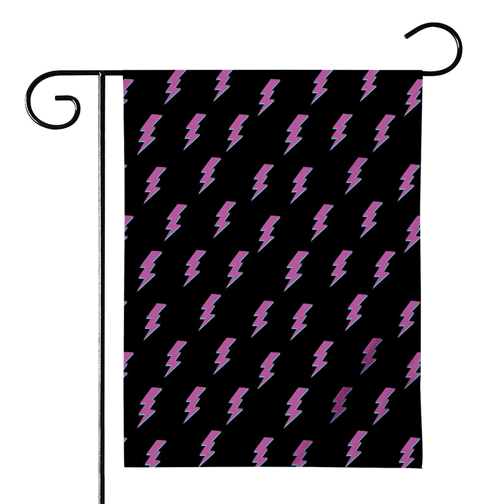 Purple And Teal Lightning Pattern Print House Flag