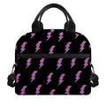 Purple And Teal Lightning Pattern Print Insulated Lunch Bag