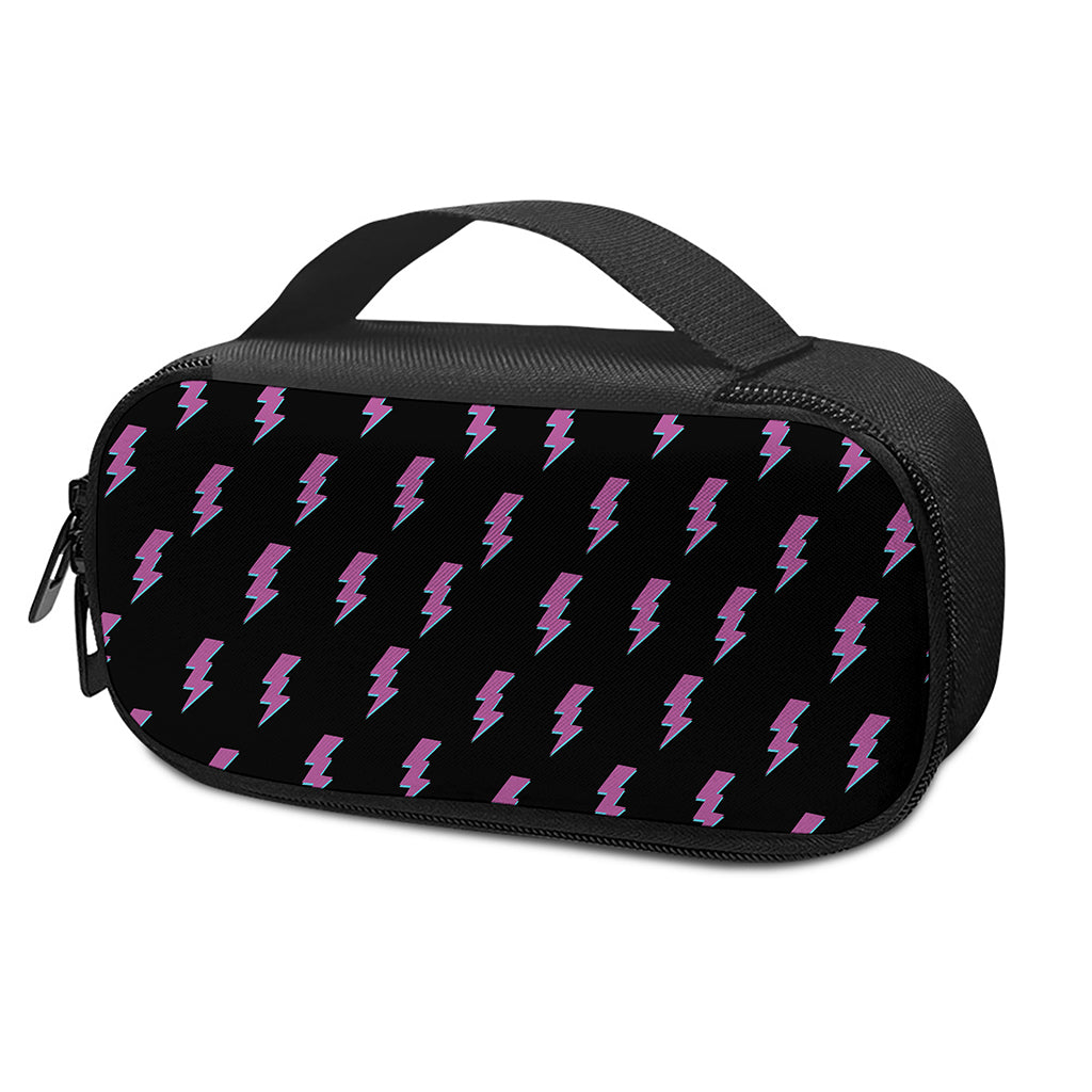 Purple And Teal Lightning Pattern Print Insulin Cooler Travel Case