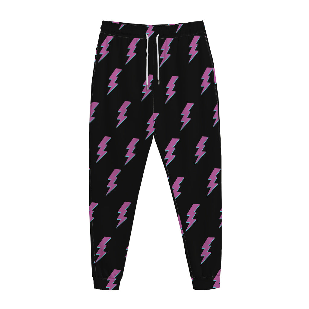 Purple And Teal Lightning Pattern Print Jogger Pants