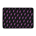 Purple And Teal Lightning Pattern Print Kitchen Mat