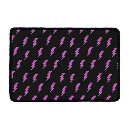 Purple And Teal Lightning Pattern Print Kitchen Mat