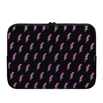 Purple And Teal Lightning Pattern Print Laptop Sleeve
