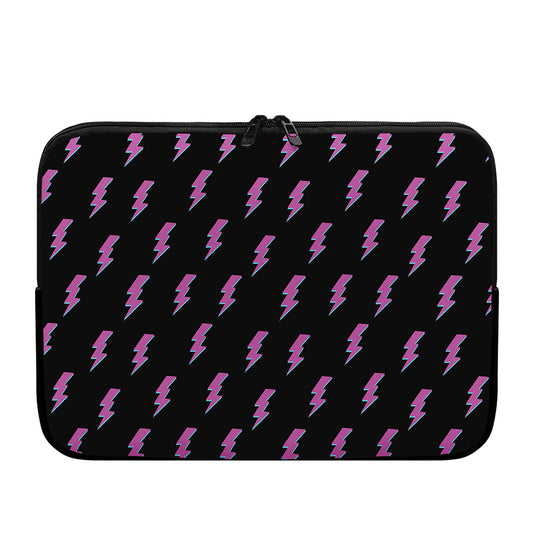 Purple And Teal Lightning Pattern Print Laptop Sleeve