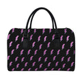 Purple And Teal Lightning Pattern Print Leather Duffel Bag