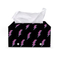 Purple And Teal Lightning Pattern Print Leather Tissue Box Cover