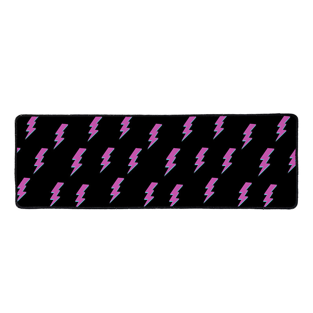 Purple And Teal Lightning Pattern Print Long Kitchen Mat