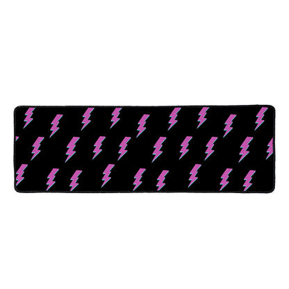 Purple And Teal Lightning Pattern Print Long Kitchen Mat