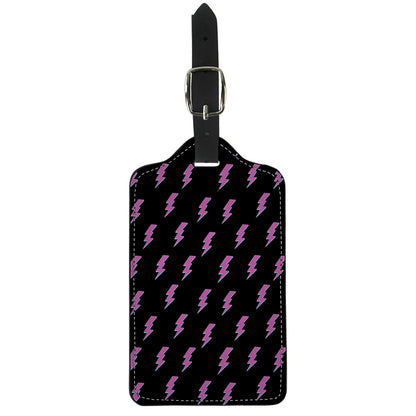 Purple And Teal Lightning Pattern Print Luggage Tag