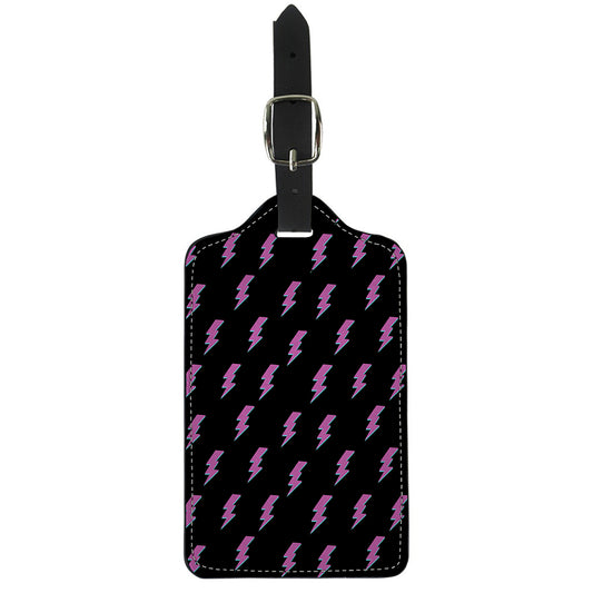Purple And Teal Lightning Pattern Print Luggage Tag