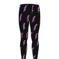 Purple And Teal Lightning Pattern Print Men's Leggings