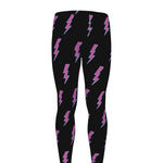 Purple And Teal Lightning Pattern Print Men's leggings