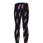 Purple And Teal Lightning Pattern Print Men's leggings
