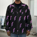 Purple And Teal Lightning Pattern Print Men's Shirt Jacket