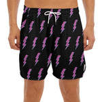 Purple And Teal Lightning Pattern Print Men's Split Running Shorts